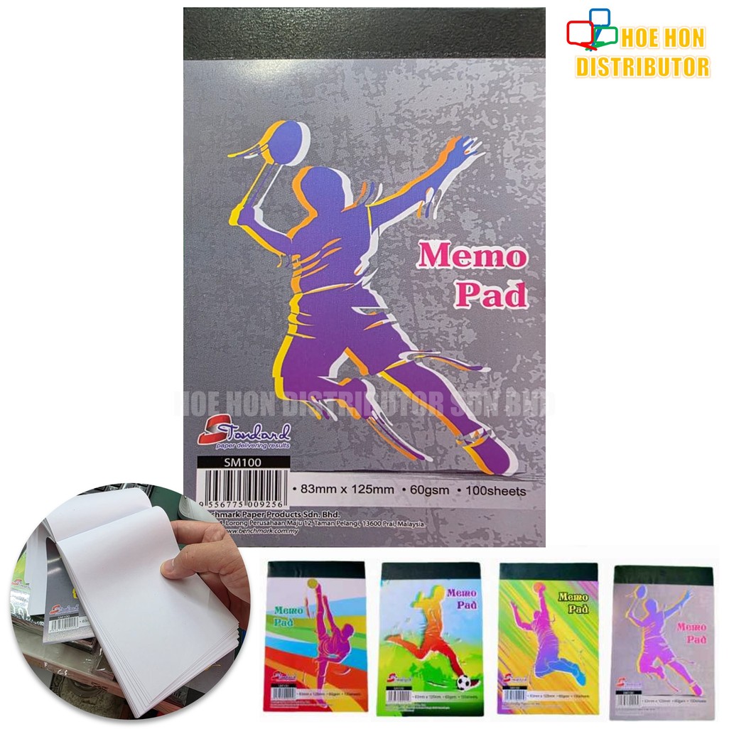 Standard Brand Memo Pad 100 Sheet 60gsm Notepad Buku Tulis SM100 83 X ...