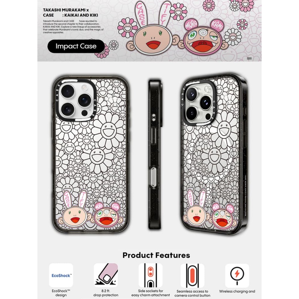 CASECASE X KAIKAI AND KIKI BLACK Case Pink Black Clear Hard