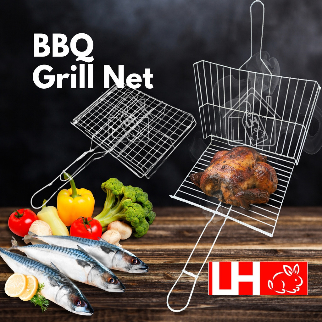 BBQ Grill Basket Net/ Grilling Rack/Steel Barbecue Mesh Grilled Fish ...