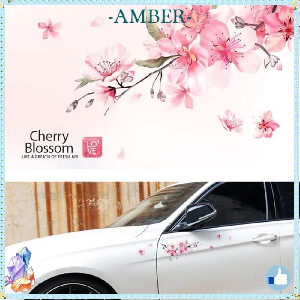 AMBER New Pink Float Stickers Scratch Marks Headlight Decal Sakura Car ...