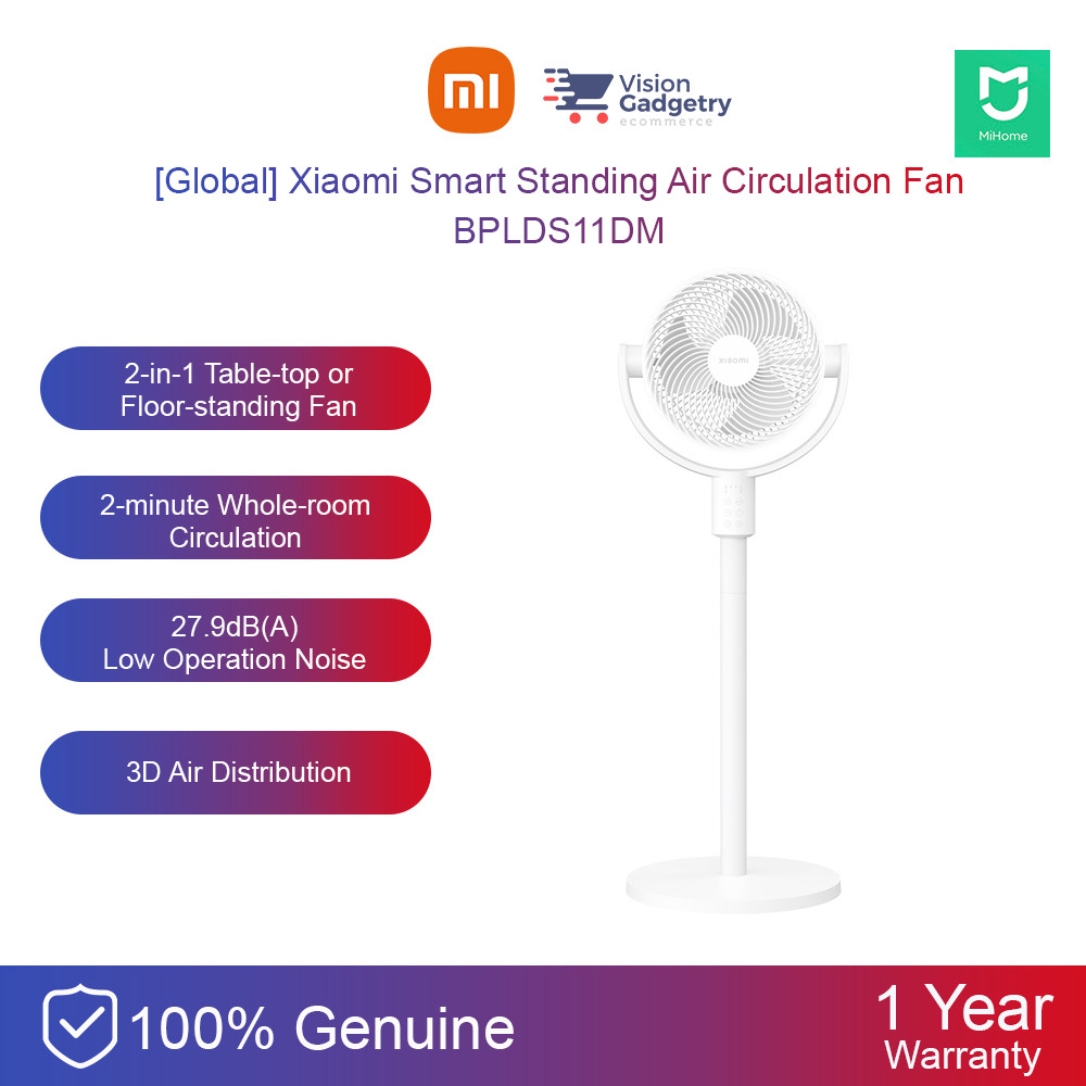 [Global] Xiaomi Smart Standing Air Circulation Fan 2in1 Adjustable ...