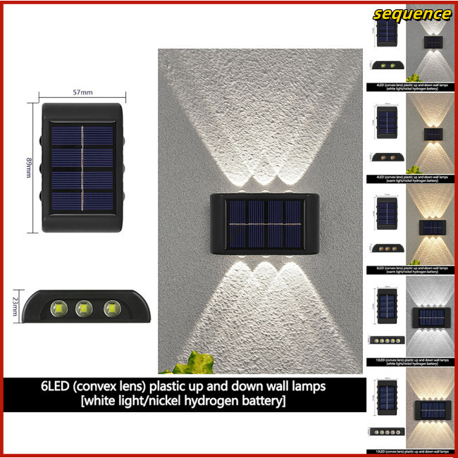 Se 2 Pack Solar Up Down Wall Lights Outdoor Sconce IP65 Waterproof ...