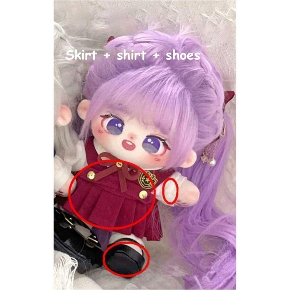 20cm Plush Doll Green Haired Girl + 4-Piece JK Clothes discount Set