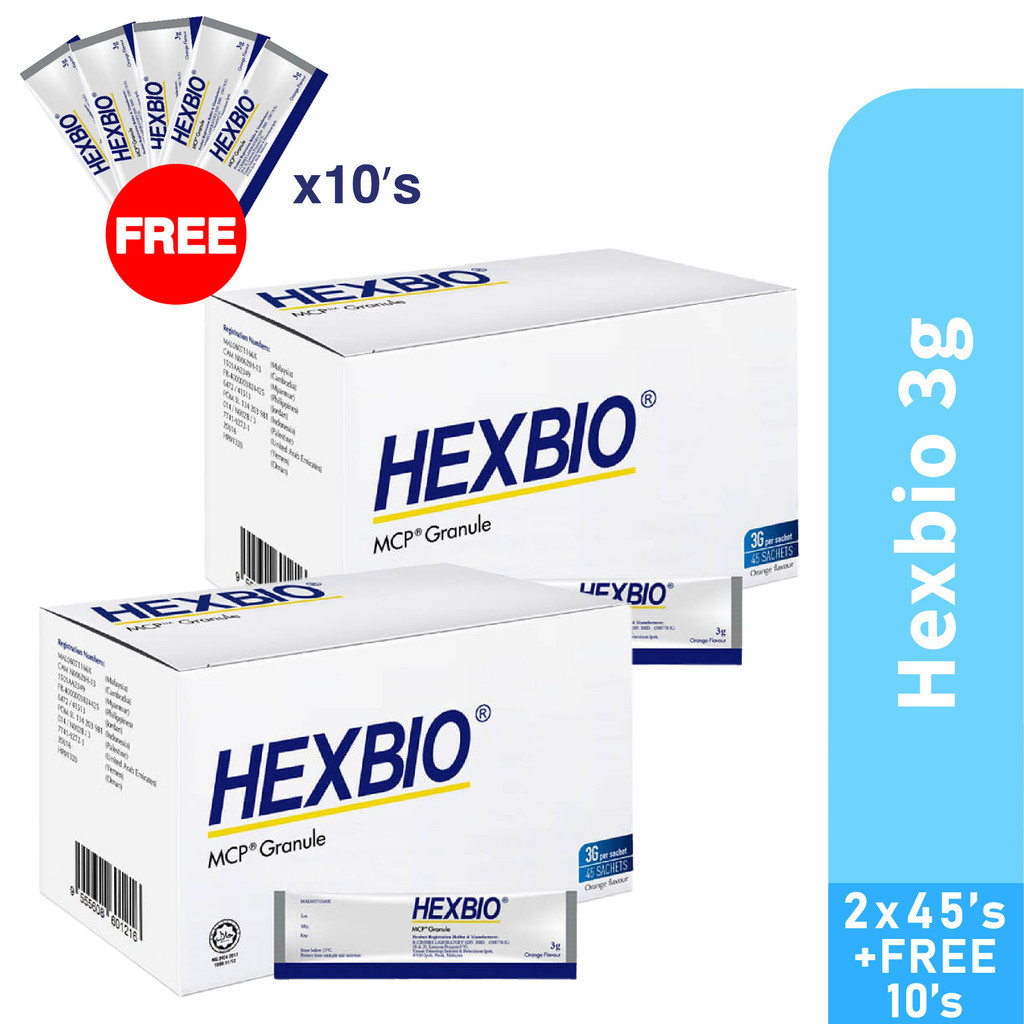 Hexbio 2 x (3g x 45's) Foc 3g x 10's HTM Pharmacy | Shopee Malaysia