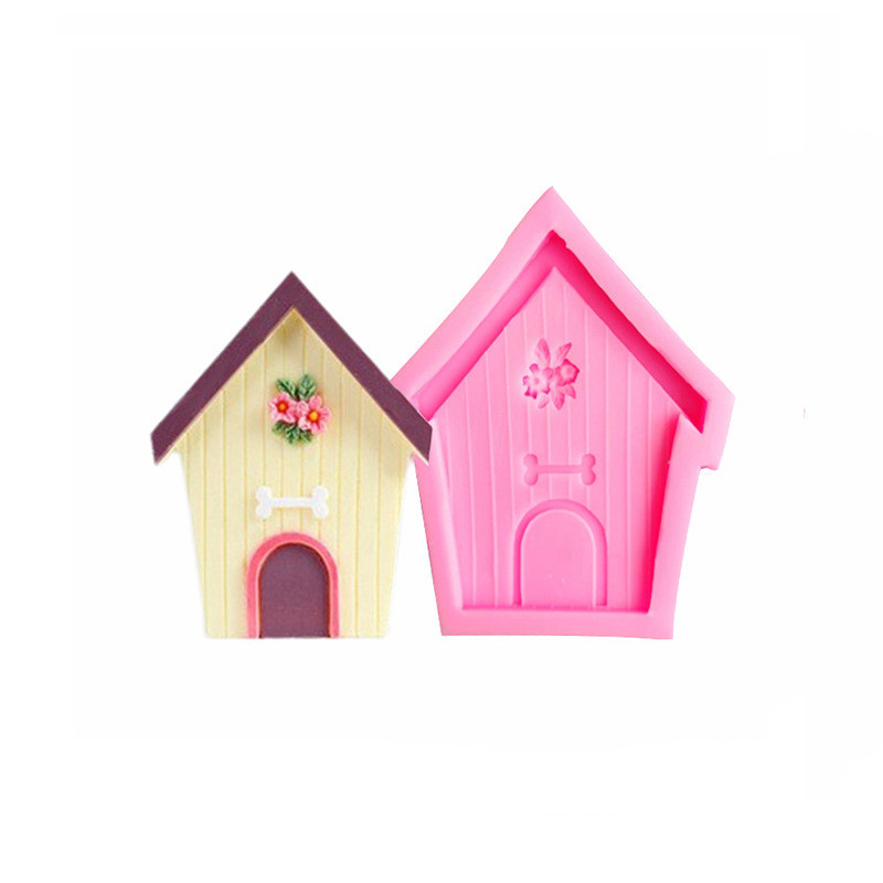 Wooden house shape sugar cake chocolate soft pottery clay gypsum ...