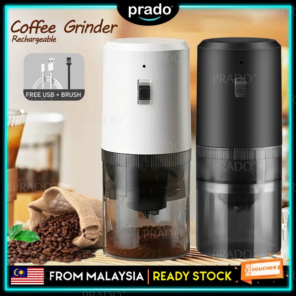PRADO MALAYSIA Coffee Grinder USB Type-C Charge Portable Coffee Powder ...