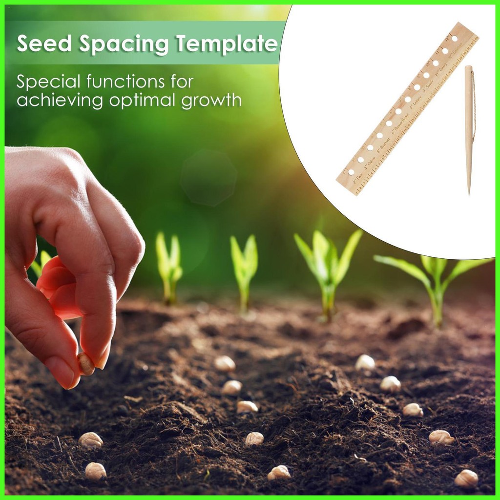 Seeding Spacing Ruler Seeder Planting Ruler with Holes and Plant Dibber ...