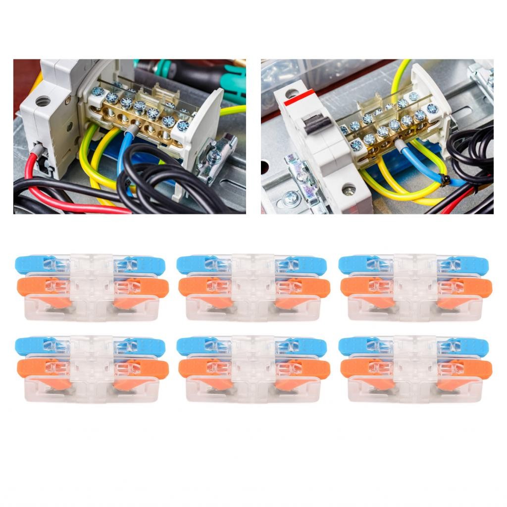 Yohooo 10x Conductor Compact Connector 2 In Out Lever Wire Splices 41A ...