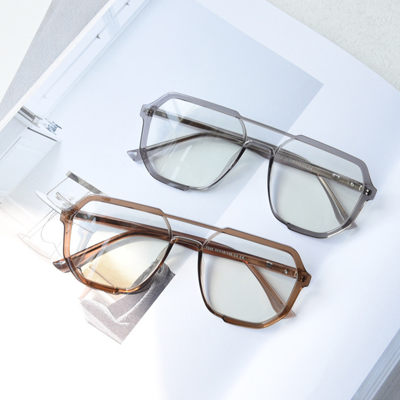 TR90 Double Beam Glasses Frame Large frame Eyewear Men Women Square ...