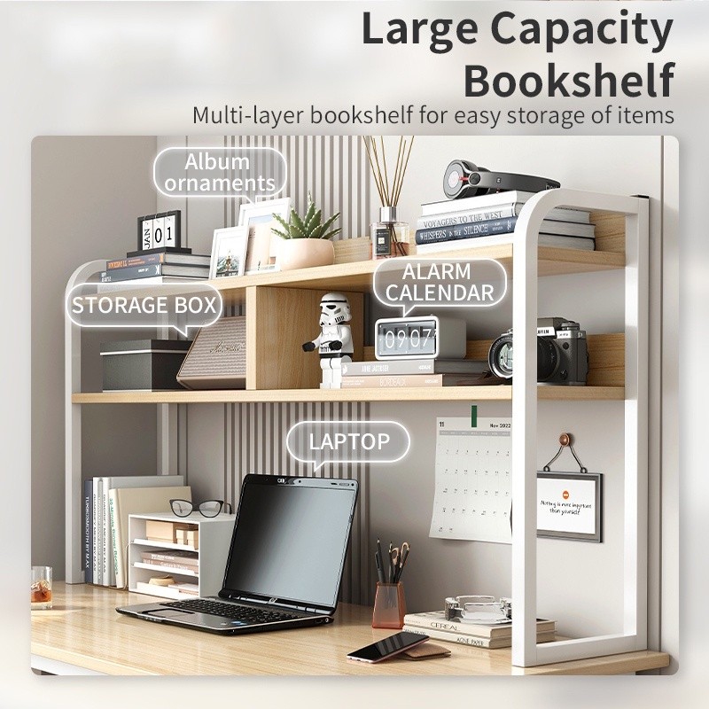120CM Study Table With Storage Rack Student Writing Desk Computer Table ...