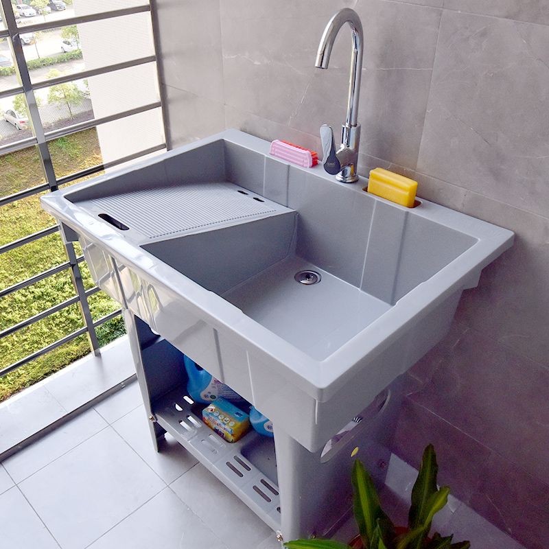 Washing pool balcony household washing sink washing pool with washboard ...