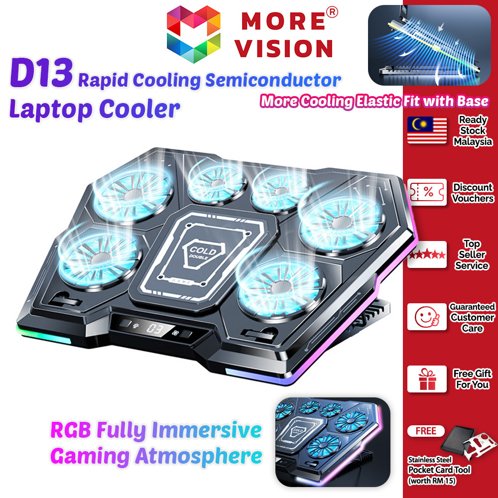 D13 Rapid Cooling Laptop Cooler Semiconductor Stand RGB LED Light ...
