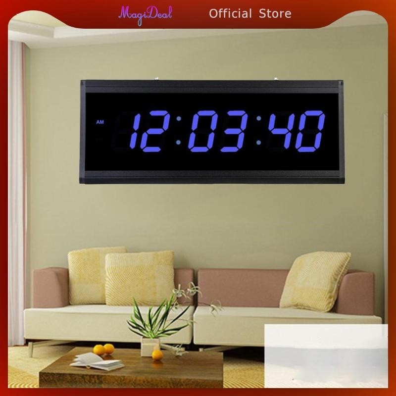 MagiDeal Digital Clock, Extra Large Time Display, Clock, Red/ Green ...