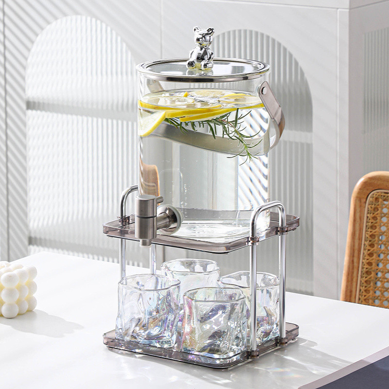 Glass Cola Barrel Flower Tea Barrel Bartender Container Wine Barrel ...