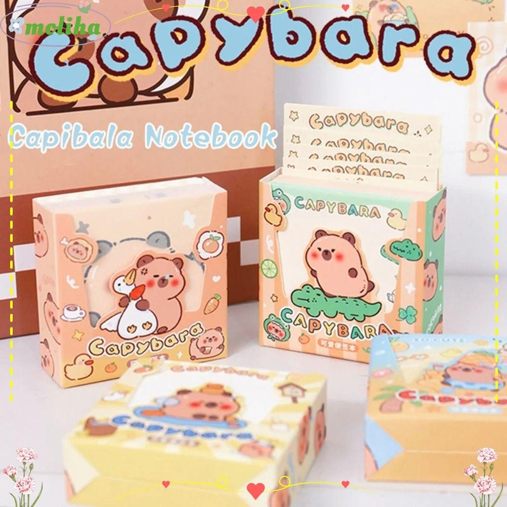 MOLIHA 200 sheets/box Capybara Notepad, Cute Kawaii Non Sticky Note ...