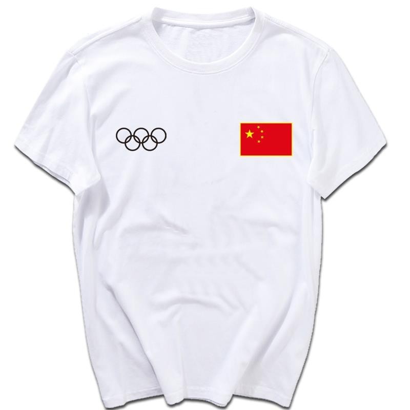 Gold Medal Chinese National Team Short-Sleeved T-Shirt Games Track and ...