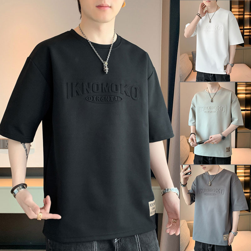 T Shirt Korean Style Men 2026.Short Sleeve Men's T-shirt Korean Style Summer Loose Tshirt Youth ...