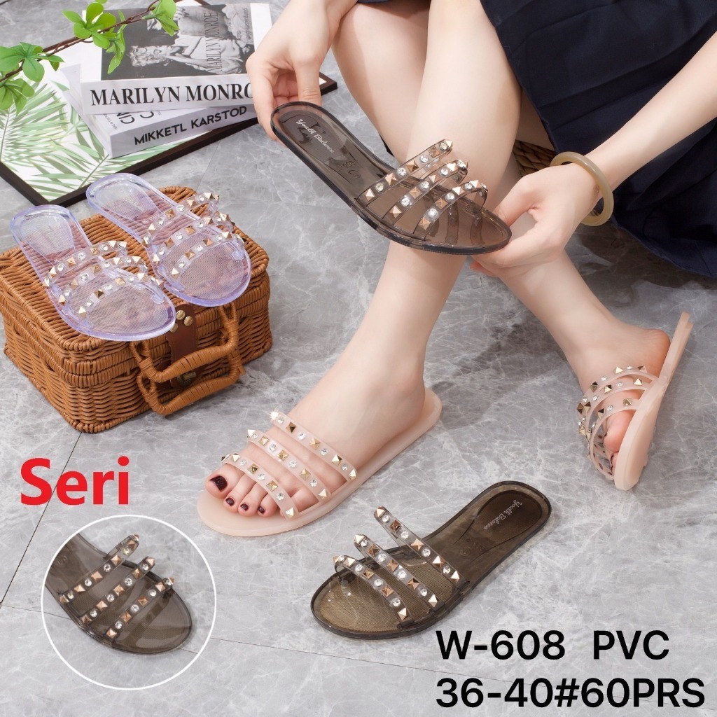studded jelly strap sandals