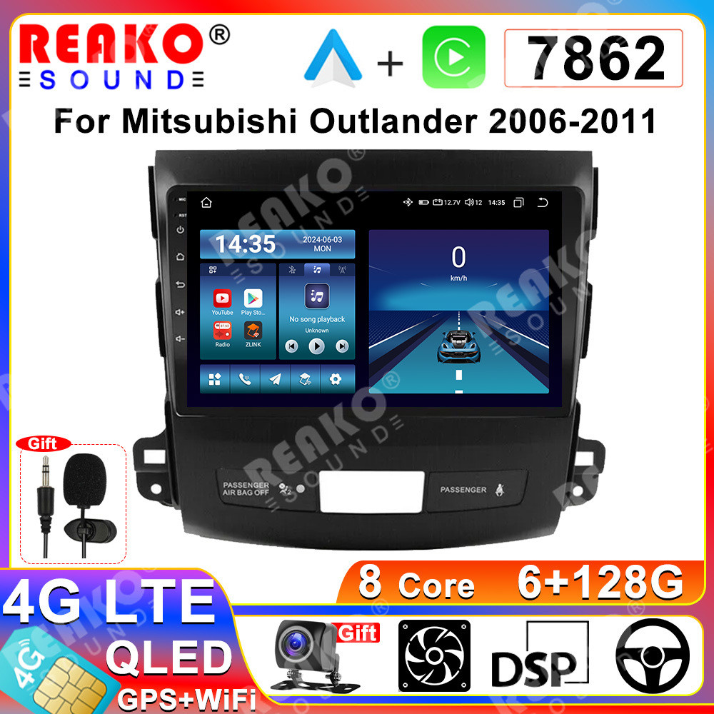REAKOAUTO 2 Din Android 13 Car Radio For Mitsubishi Outlander ...