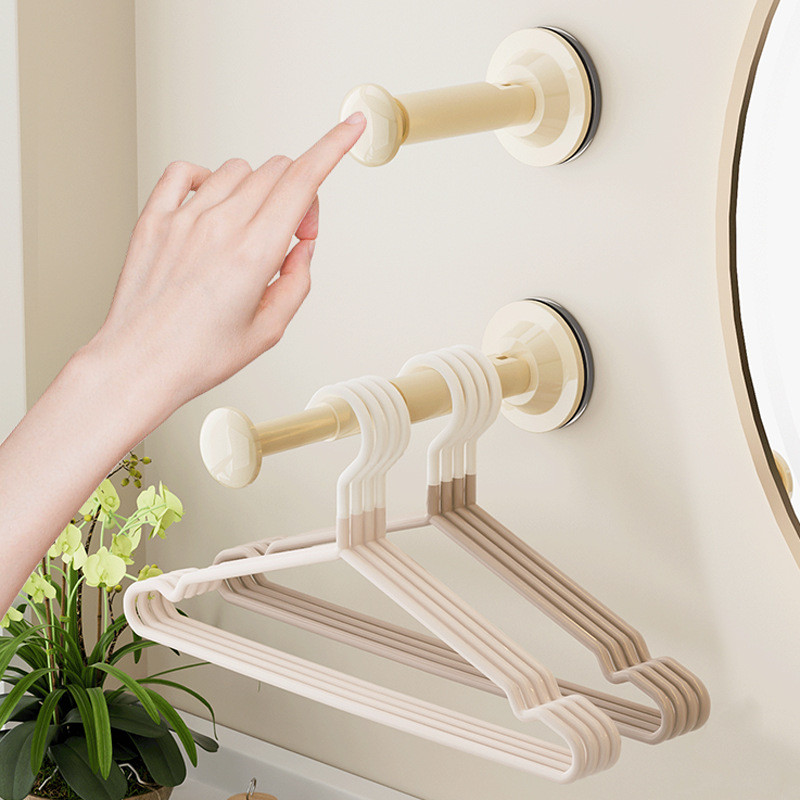 Suction Cup Clothes Hanger Storage Rack, Adjustable Clothes Hanger ...