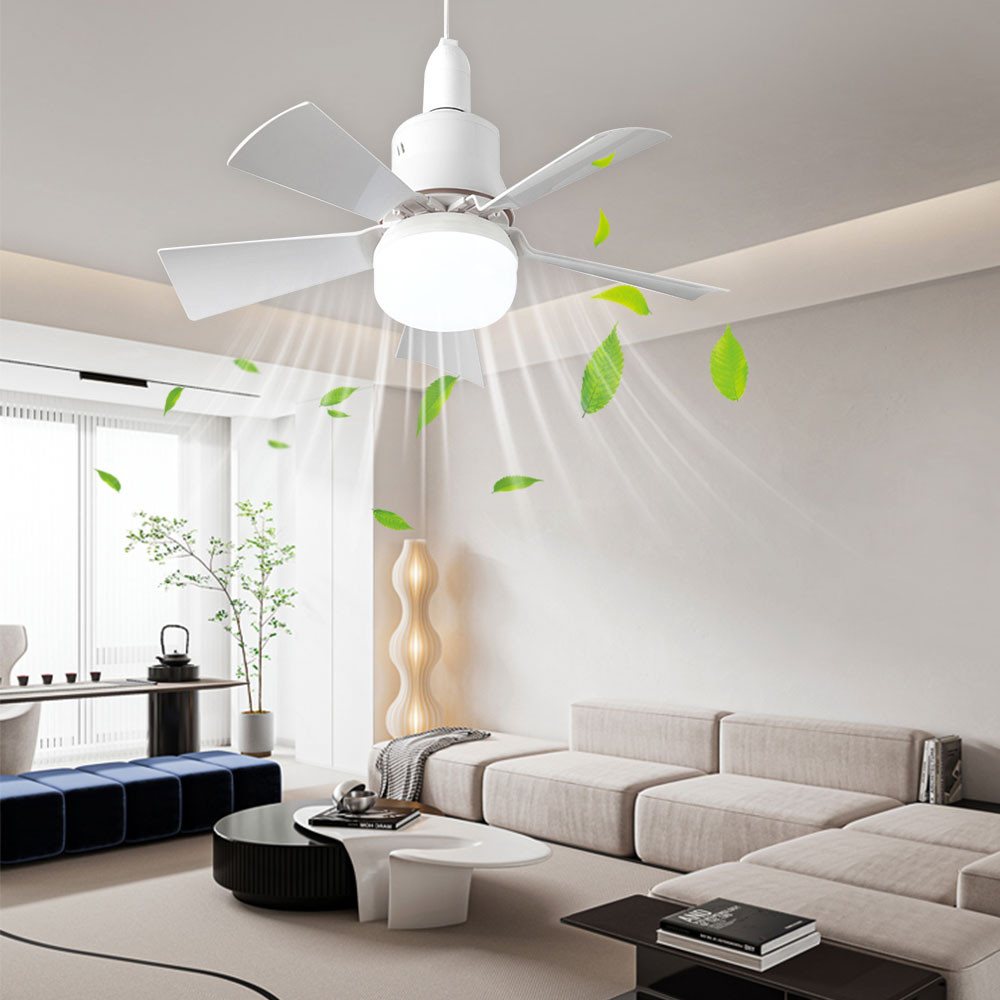 MOKETA 30W E27 Ceiling Fan Light with Remote Control 5 Blades 3 Speeds ...