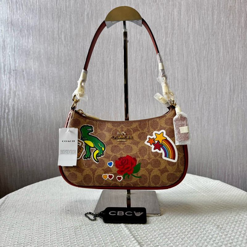 (READY) Coach Teri Shoulder Bag In Signature Canvas With Sticker Print ...