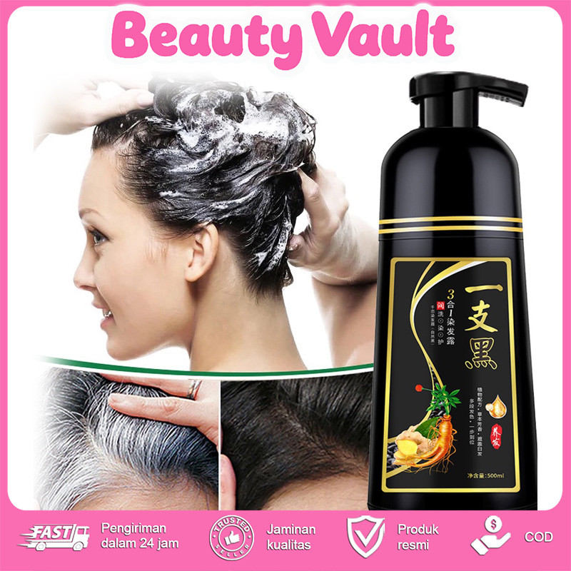 【STOK MALAYSIA】500ml Syampu Pewarna Rambut 3-in-1 Grey ke Hitam/Coklat ...