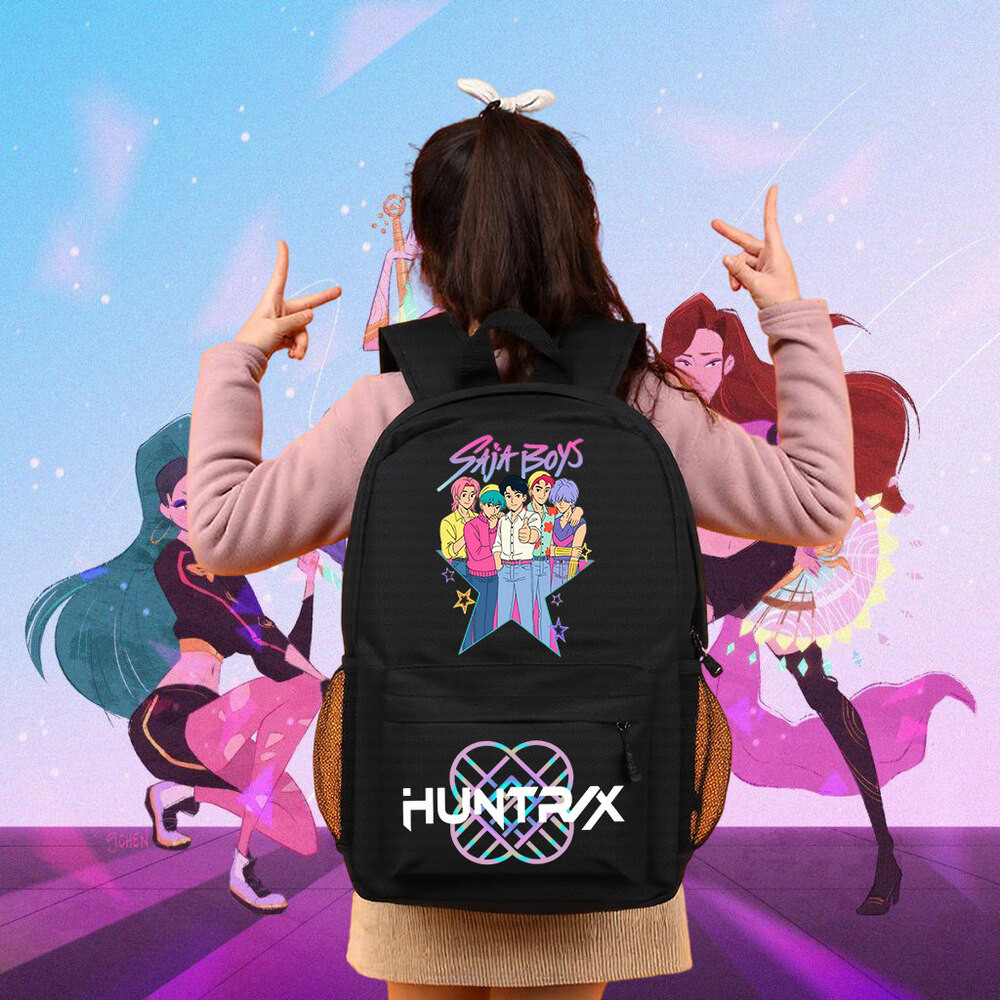 Huntrix K-Pop Demon Hunters Print Large Capacity Backpack Kids School ...