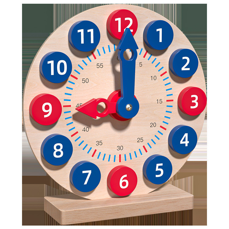 Wooden Learning Clock Montessori Educational Toy | Shopee Malaysia