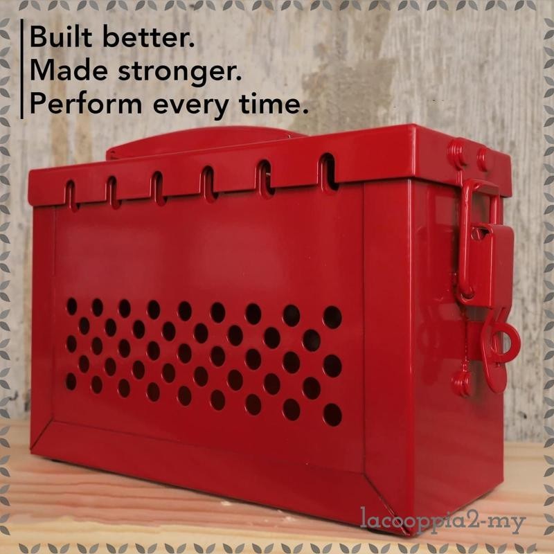 [LacooppiabcMY] Lockout Group Lock Box 12 Person Portable Sturdy Red ...