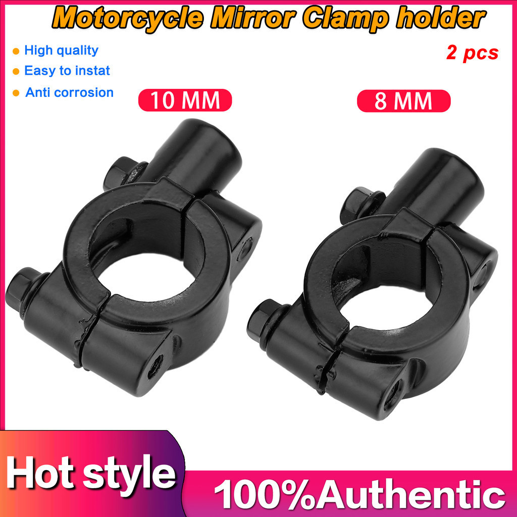 thumbnail image 2 of 10mm To 7/8" Motorcycle Handlebar Mirror Mount Adapter Clamps – Aluminum Alloy, Set Of 2 2 of 6