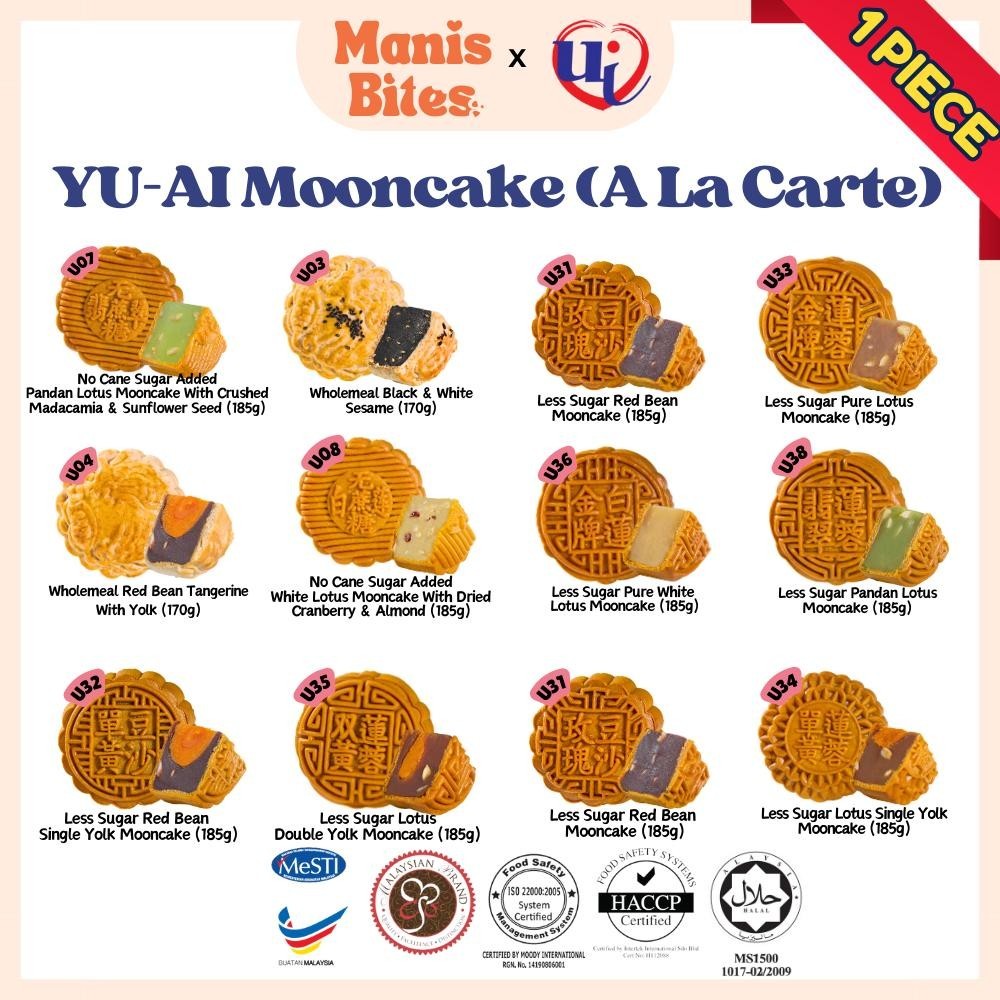 (HALAL) Yu Ai Kuih Bulan Traditional Mooncake Mix Combo Set 170g/185g ...