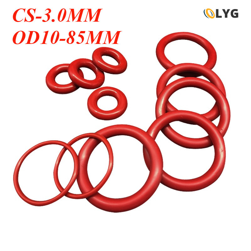 Red O-Ring Silicone Sealing Gasket O-Ring Ring OD10-100mm * cs3.0mm ...