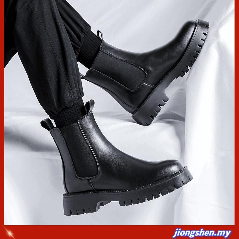 Winter Leather Men Riding Boots Shoes Chelsea Handsome Vintage English