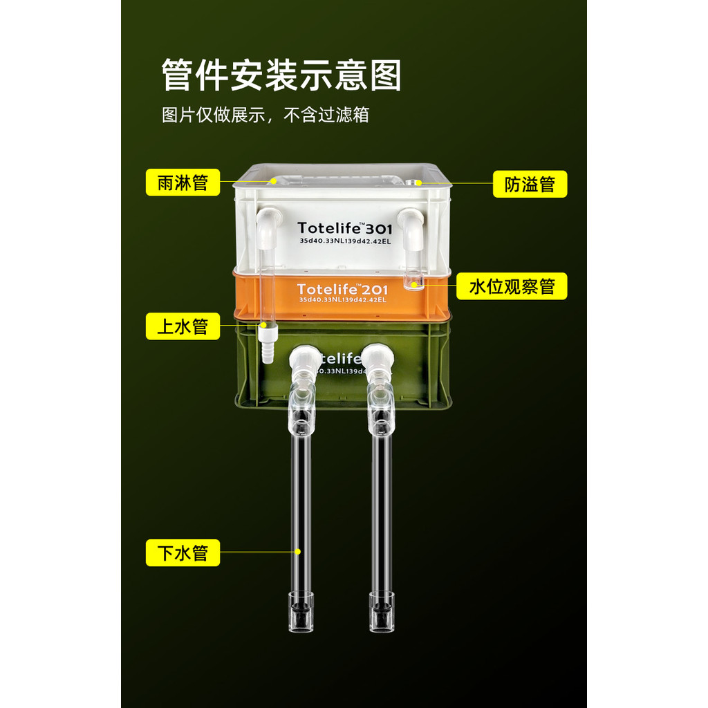 Fish tank Turnover Box Filter Supporting Water Pipe Fittings Filter Box