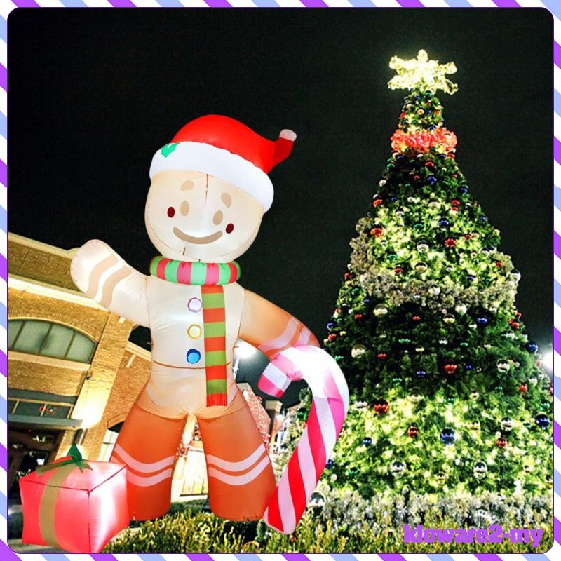 [KlowareafMY] Christmas Inflatable Gingerbread Man with Santa Hat for ...