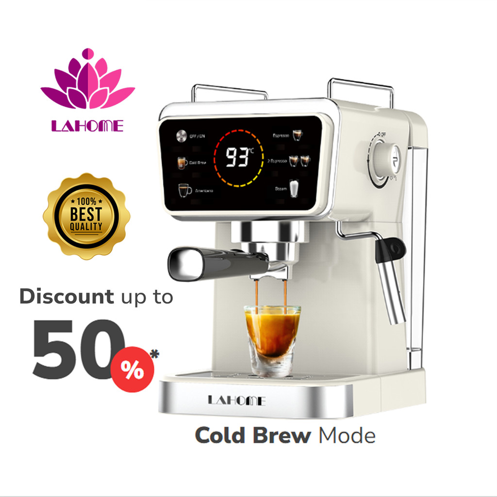LAHOME Upgrade Cold N Hot Brew Coffee Maker Machine 20 Bar Smart Touch ...