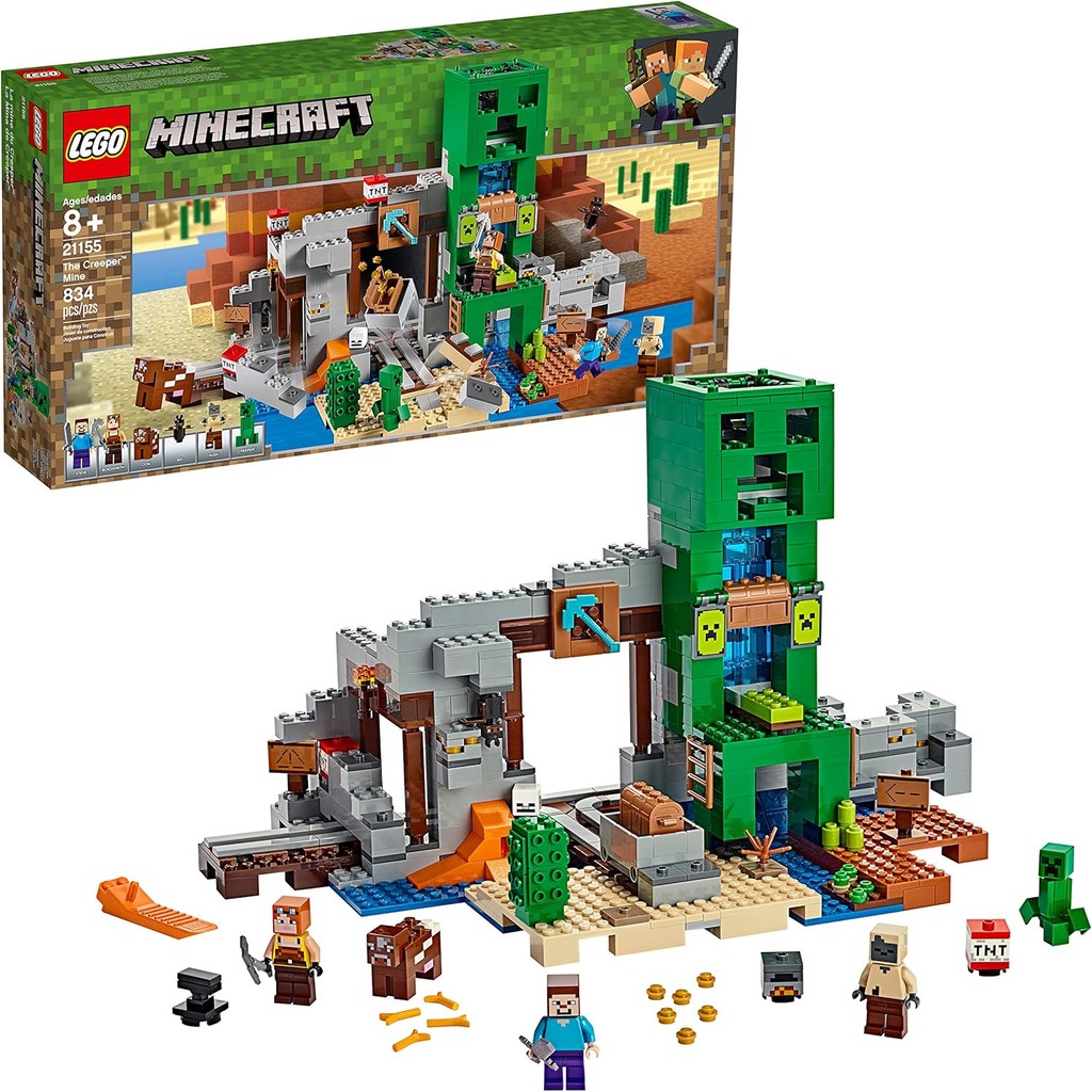 LEGO Minecraft The Creeper Mine 21155 Building Kit (834 Pieces ...