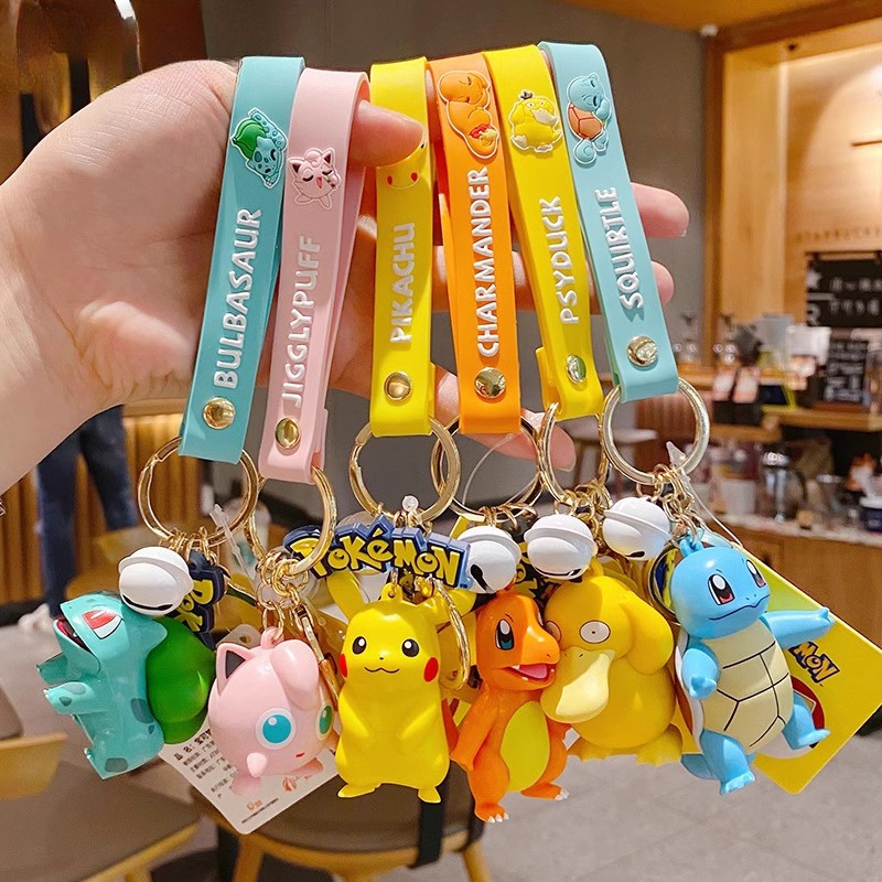 Pokemon Keychains Pikachu Creative Anime Cartoon Key Chain Ornaments ...