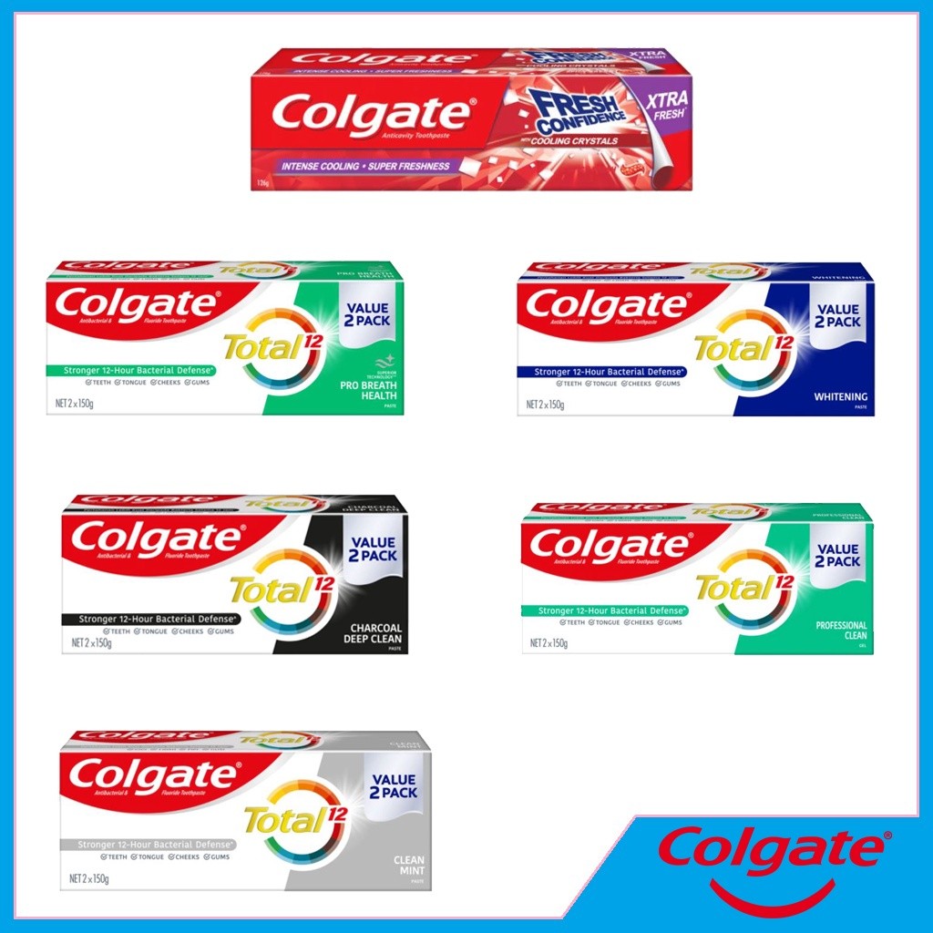 COLGATE TOTAL 150X2 PRO WHITENING | PRO CLEAN GEL | CLEAN MINT ...