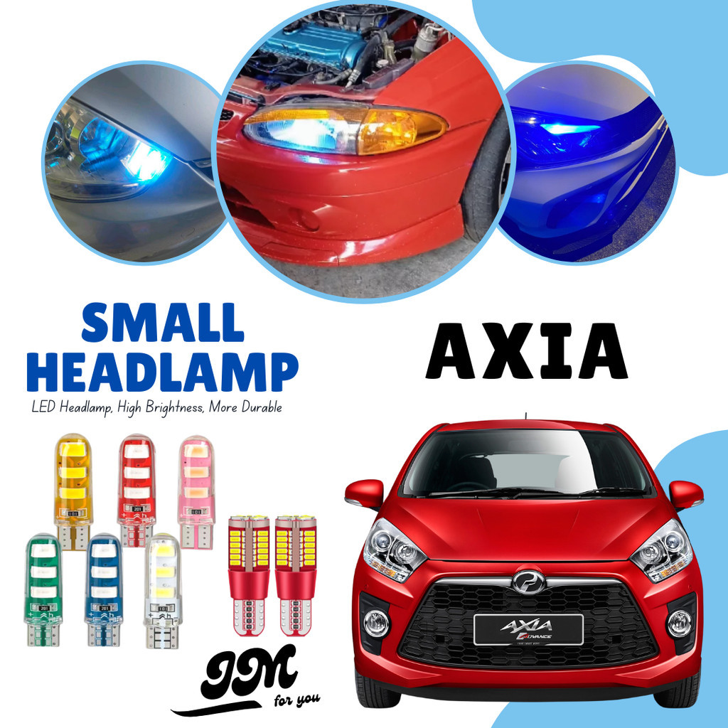 PERODUA AXIA SMALL HEADLAMP LED BULB Head Lamp Light Lampu Hujan Kecil ...