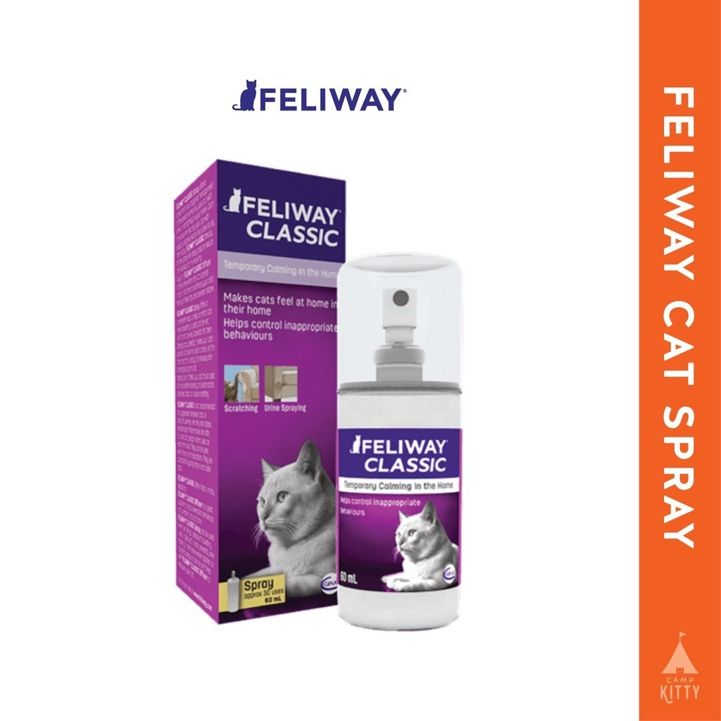 Feliway Classic Spray Cat Calming Pheromone Spray 60ml Stress Reducing Spray For Cats Shopee Malaysia