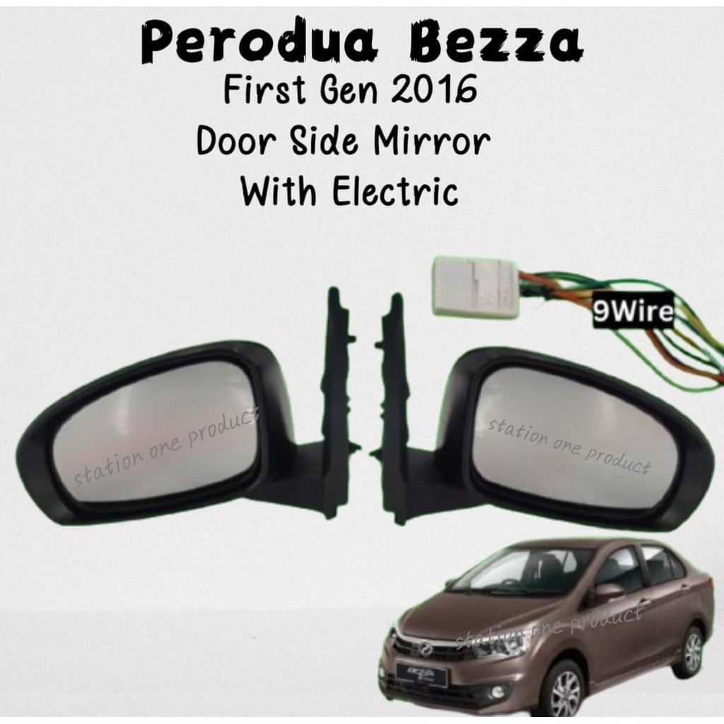Perodua Bezza First Gen Door Side Mirror (9 Wires) with Electric ...
