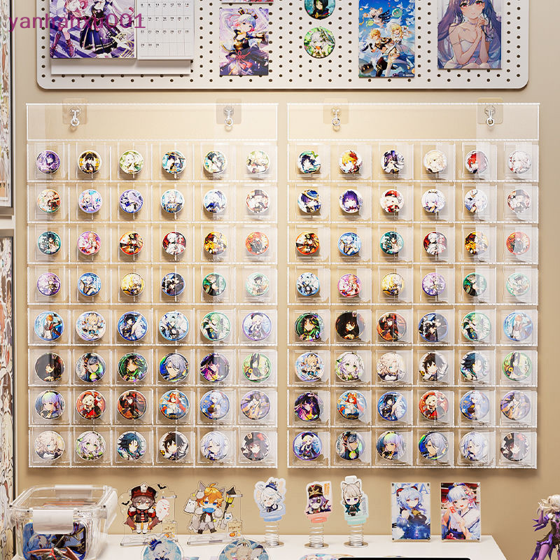 [YAN] Badge Display Rack Multi-Color Badge Bag Transparent Window Round ...