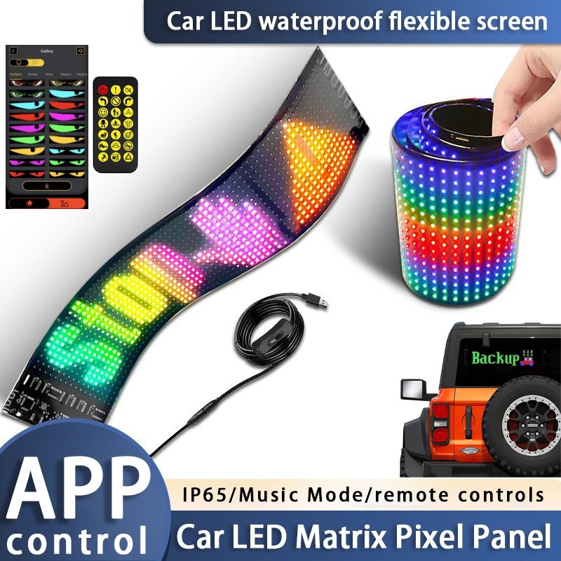 Multilingua DIY Programmable Bluetooth APP Car Led Panel LED Matrix ...