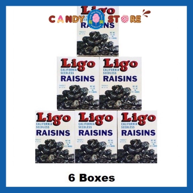 [ 6 pack ] X 30gm Ligo California Seedless Raisins (black / hitam ...