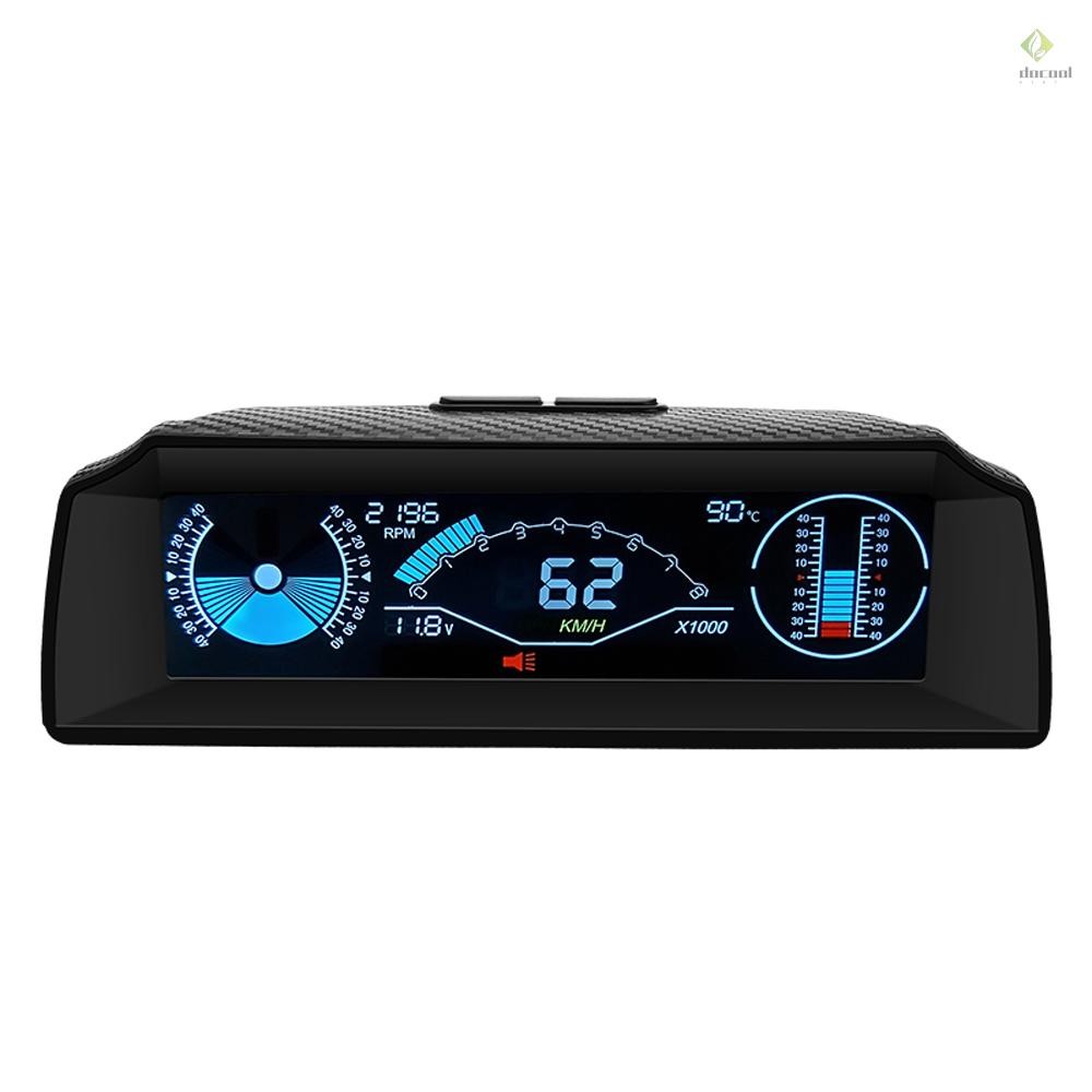 Car Headup Display LCD Digital Speedometer Multifunctional Inclinometer ...