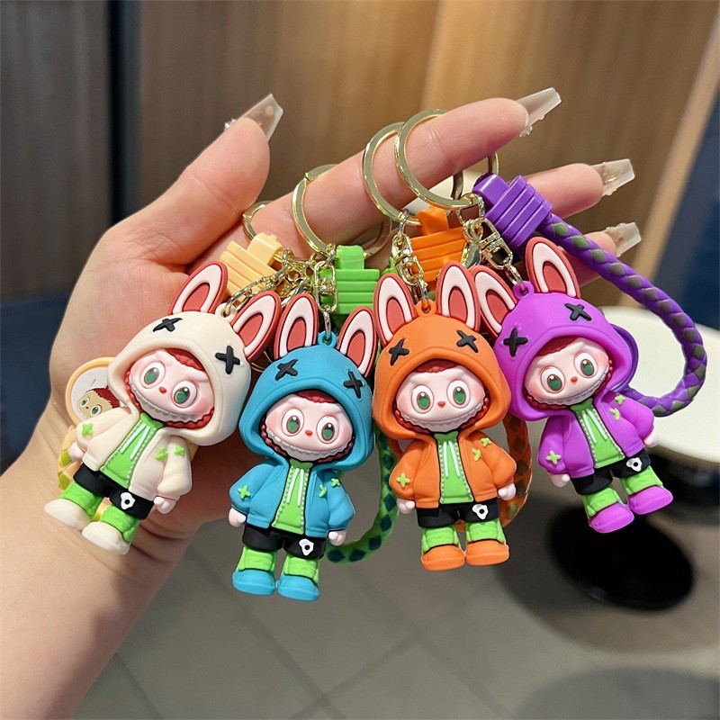 POP MART Labubu Keychain Cartoon Cute Fashion DIY Pendant Labubu Doll ...
