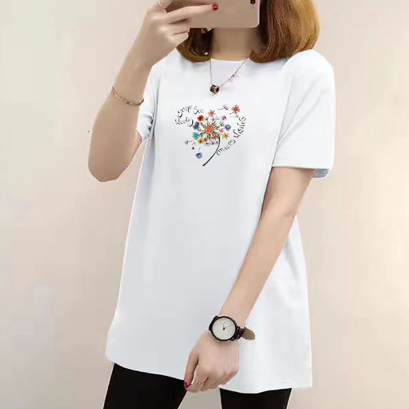女生衣服 long blouse women t shirt Summer new top woman t shirt Short ...