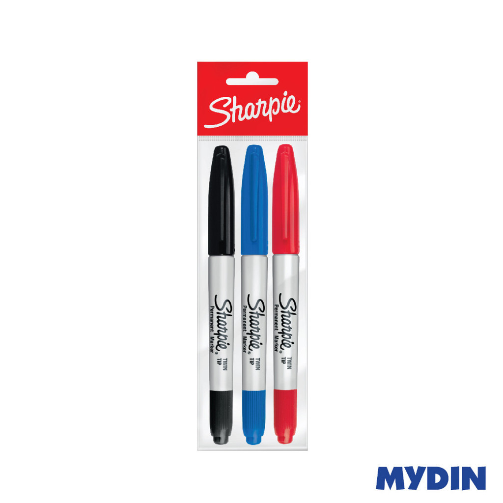 Sharpie Permanent Marker Twin Tip - Assorted Colour (3's) | Shopee Malaysia